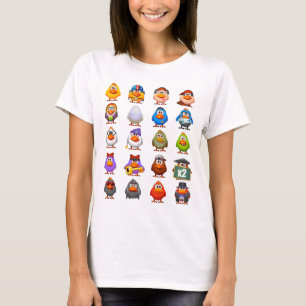 Le poulet raye le T-shirt de dames (adapté) w/log