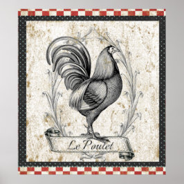 Le Poulet Vintag Chicken Poster