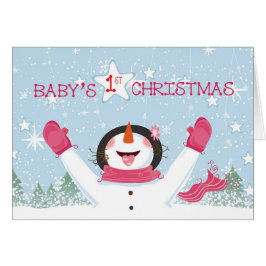 Le premier bonhomme rose de Noël de la petite fill