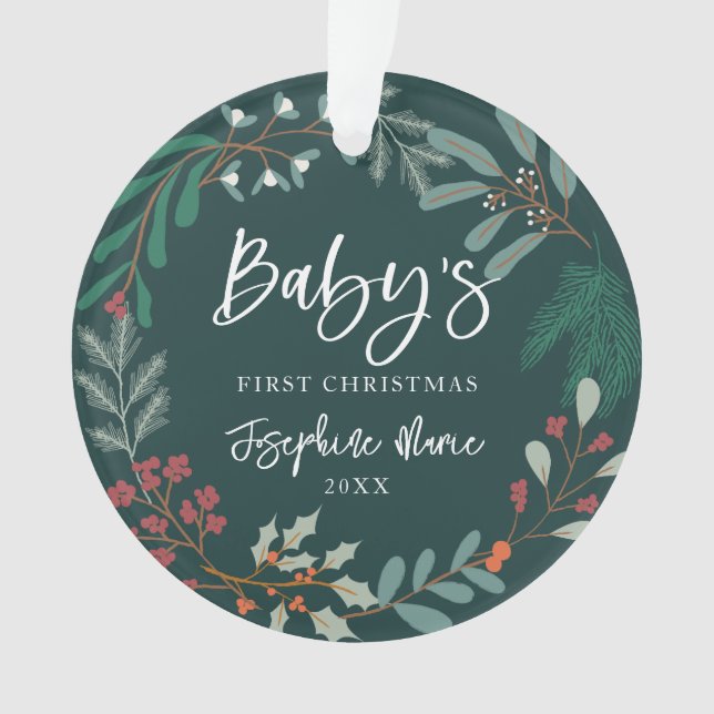 Le premier Noël du bébé botanique d'hiver vert (devant)