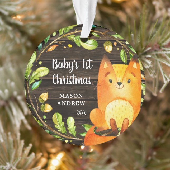 Le premier Noël du bébé rustique Fox Woodland (Arbre)