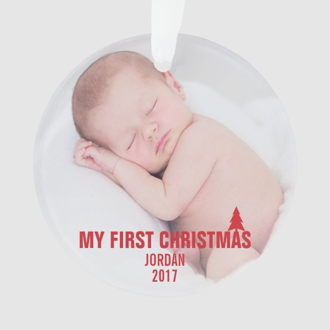 Le premier ornement acrylique personnalisé de Noël (devant)
