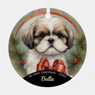 Le premier ornement de Noël de Chih Tzu Puppy