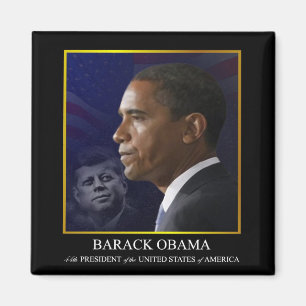 Le Président Barack Obama avec JFK - aimant