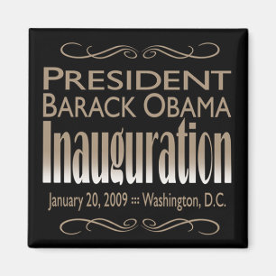Le Président Obama Inauguration Magnet (noir)