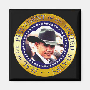 Le président Obama Magnet (casquette de cowboy)