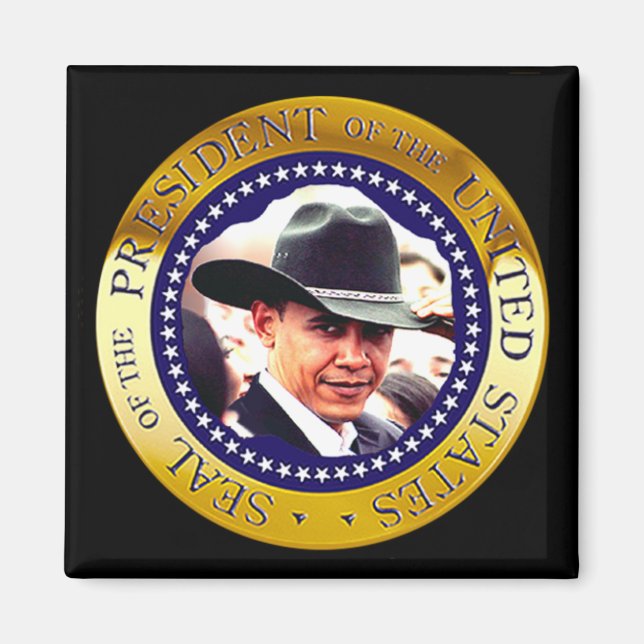 Le président Obama Magnet (casquette de cowboy) (Devant)