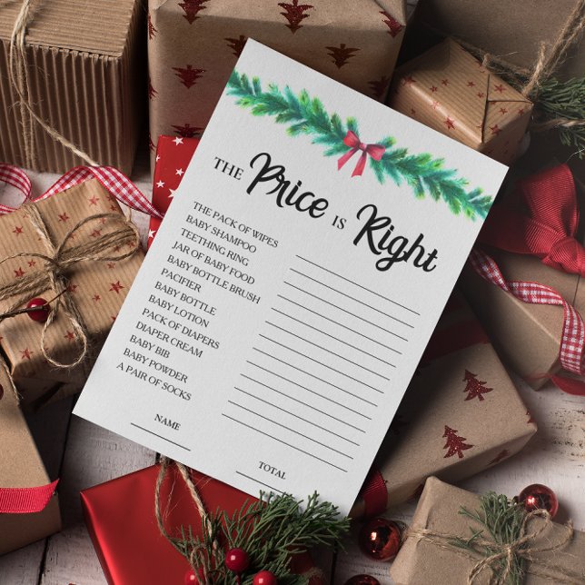 Le prix de Noël est la bonne carte de jeu Baby sho (Créateur téléchargé)