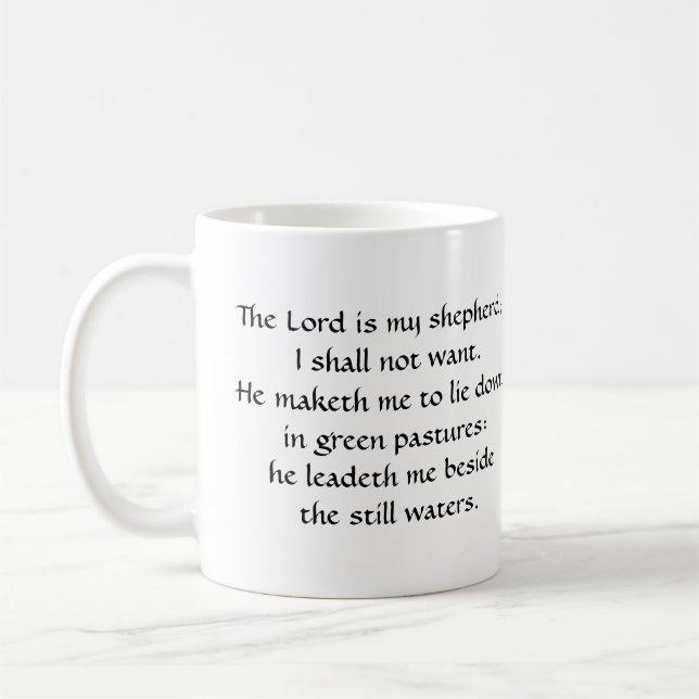 Le psaume 23 arrose toujours la tasse inspirée (Gauche)