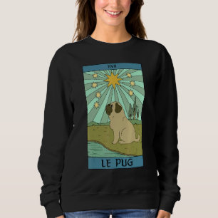 Le Pug Hund Tarotkarte Besitzer Okkult Gothic Wic Sweatshirt