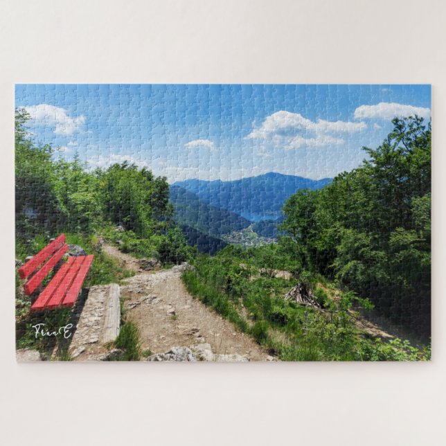 le puzzle de banc rouge (Horizontal)