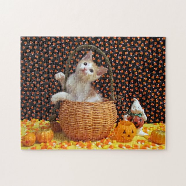 Le puzzle de chats d'Halloween doux d'Annie (Horizontal)