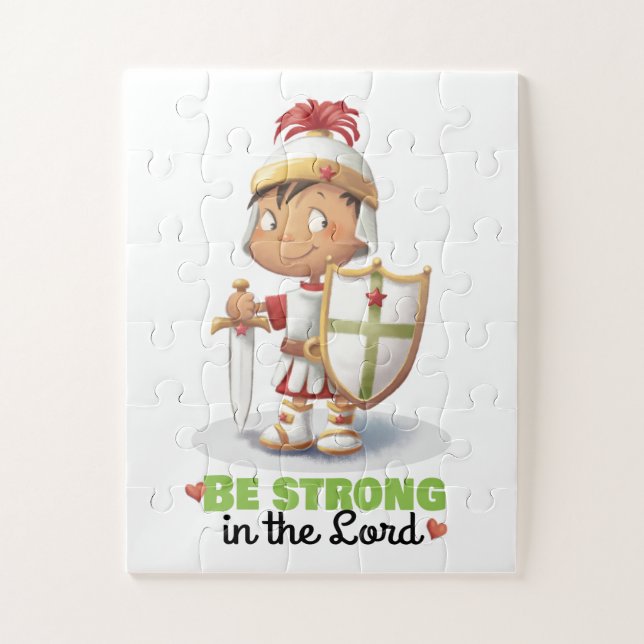 Le puzzle de l'Armure de Dieu, garçon "Soyez fort  (Vertical)