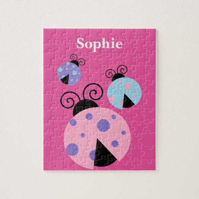 Le puzzle de l'enfant personnalisé de coccinelle (Vertical)