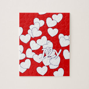 Le Puzzle "I Love You", Coeurs Rouge Et Blanc