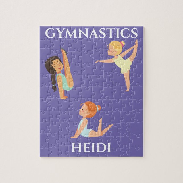 Le puzzle personnalisé de la fille GYMNASTICS. (Vertical)