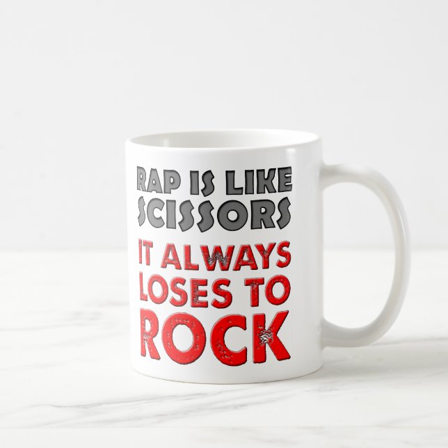 Le rap contre le Rock Paper Ciseaux Drôle Mug (Droite)