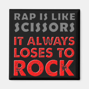 Le rap contre le Rock Paper Cisors Fridge Magnet F