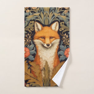 Le renard et les fleurs rouges style Art nouveau