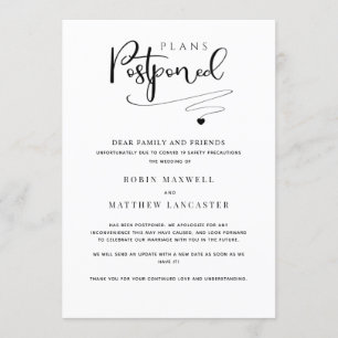 Le report Mariage, un Faire-part moderne simple