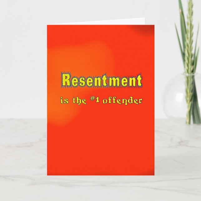 Le 'ressentiment est la carte de sobriété de #1 (Devant)