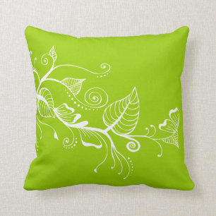 Le ressort élégant tourbillonne coussin de vert 