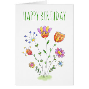 Le ressort simple fleurit le joyeux anniversaire