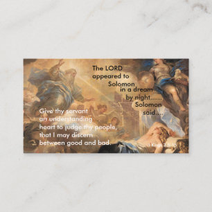 Le rêve de Soloman - petite carte de prière