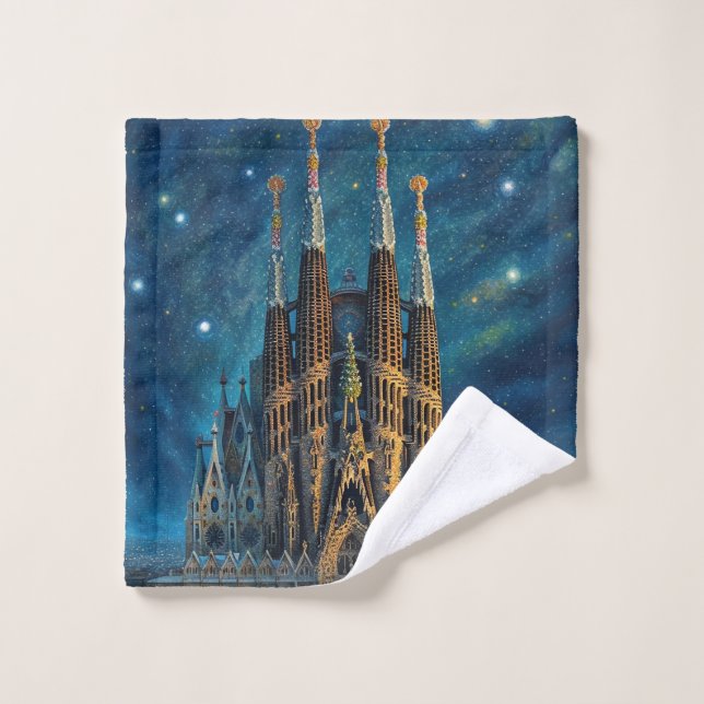 Le rêve étoilé de Gaudi | Barcelone Sagrada Famili (Gant de toilette)