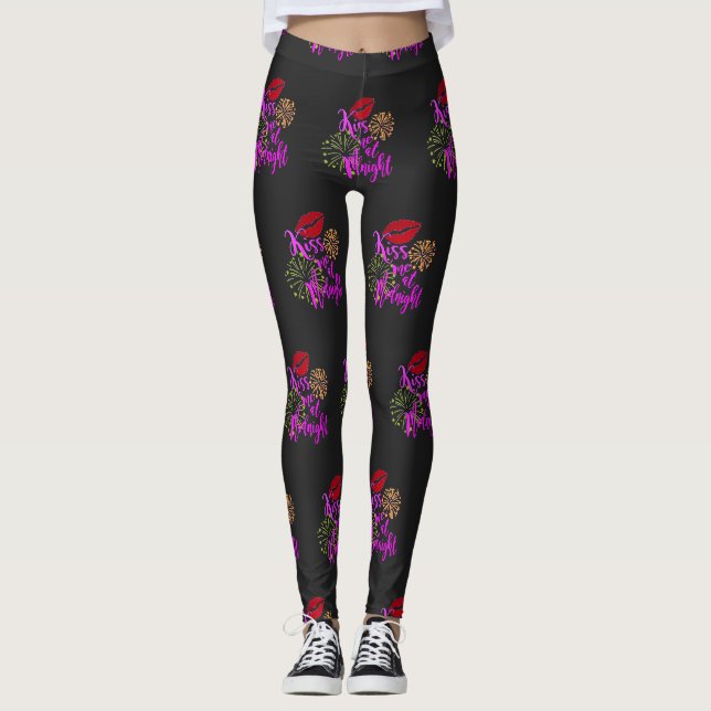 Le réveillon du Nouvel An Embrasse-moi Leggings (Devant)