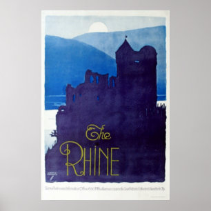 Le Rhin Poster de voyage Allemagne Vintage