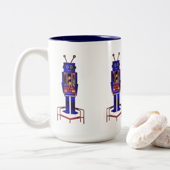 "Le Robot" (45 cl) Mug deux tons (Avec donut)