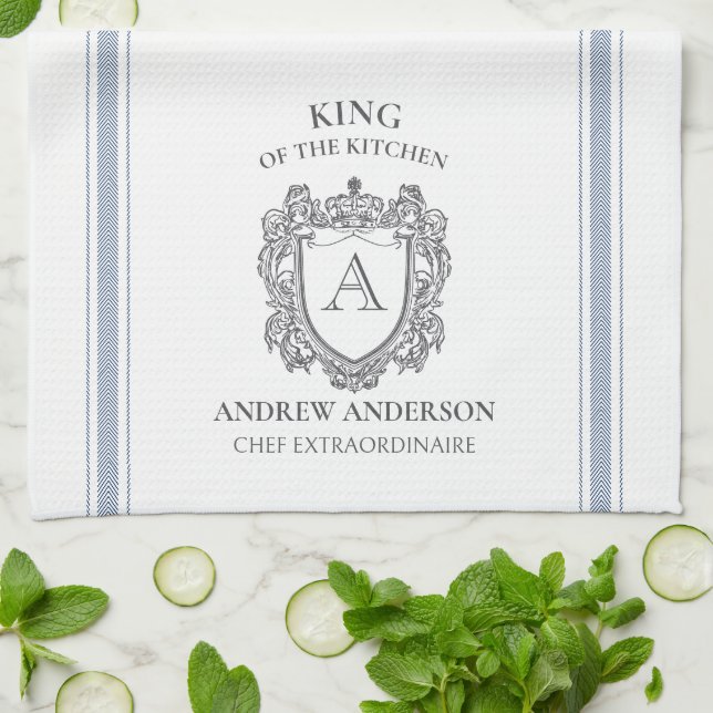 Le roi de la cuisine Monogramme serviette personna (Plié)