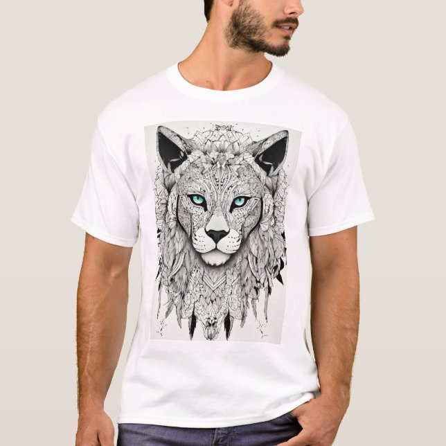 Le Roi de la Jungle : Lion Imprimer T-shirt (Devant)