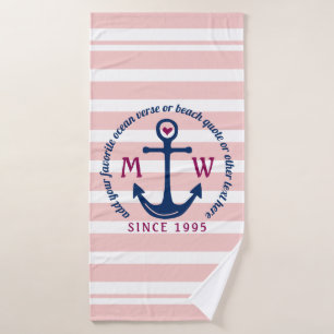 Le rose de coeur d'Ancre barre le logo nautique de