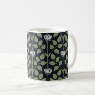 Le Rose de Voysey, Argent sur Mug de café noir