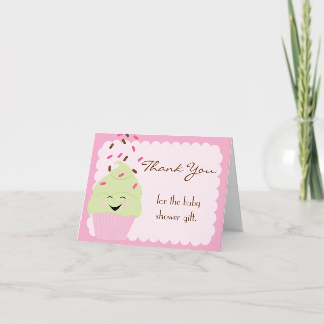 Le rose lumineux arrose le carte de remerciements (Devant)