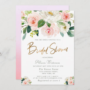 le rose rougissent invitation nuptiale florale de