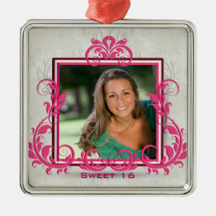 Le rose tourbillonne ornement de sweet sixteen de