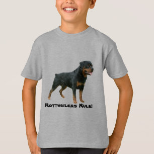 Le rottweiler badine le T-shirt