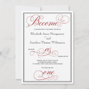 Le rouge devient un Faire-part de mariage chrétien