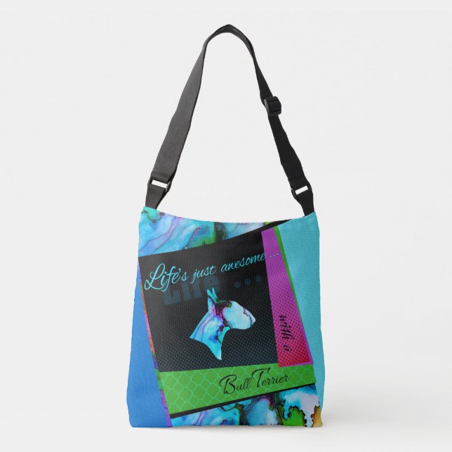 Le sac coloré la "vie de bull-terrier est (Devant)