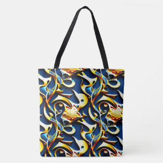 Le Sac fourre-tout bleu doré arabesque