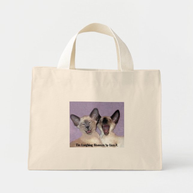 Le sac fourre-tout rayé bleu siamois riant de Lisa (Devant)