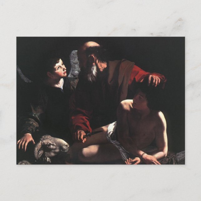 Le Sacrifice d'Isaac par Caravaggio Carte postale (Devant)