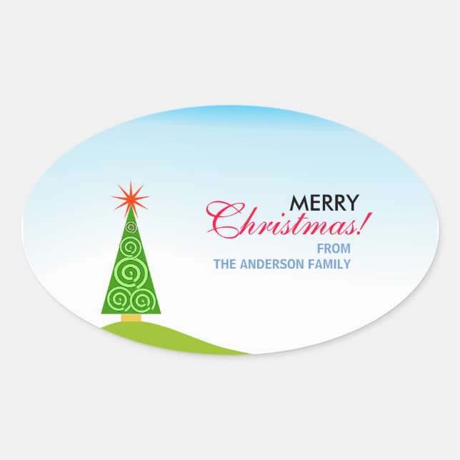 Le Sapin Ovaler Aufkleber (Vorderseite)