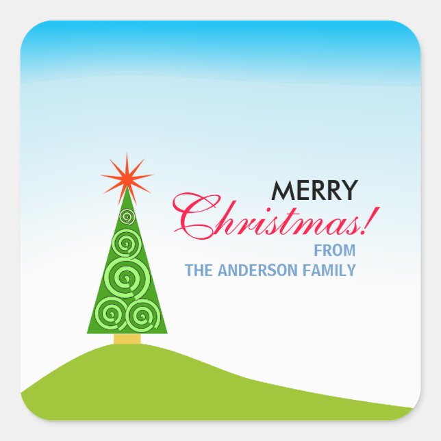 Le Sapin Quadratischer Aufkleber (Vorderseite)