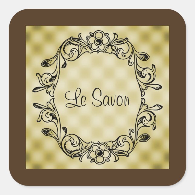 Le Savon Stickers Brown & Carré Or/Étiquettes (Devant)