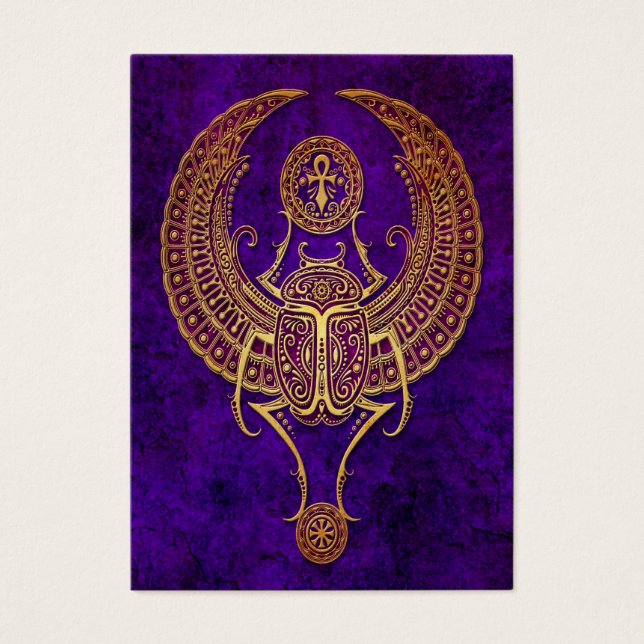 Le scarabée égyptien ailé avec Ankh - violet (Devant)