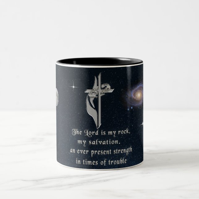 Le Seigneur est mon rocher Mug à café à deux tons (Centre)